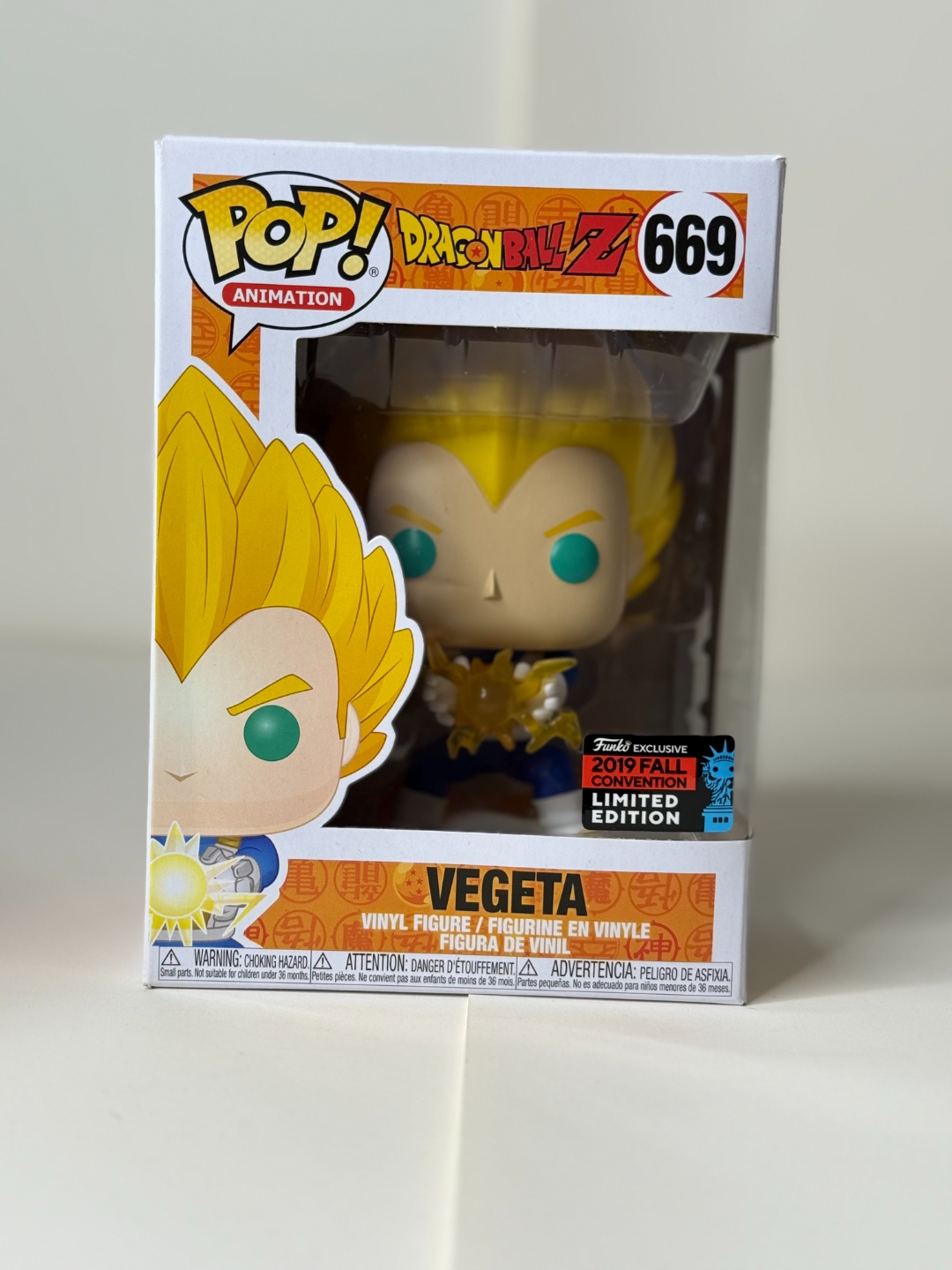 Vegeta Funko Pop, Dragon Ball Z, 2019 Fall Convention Limited Edition, in its box